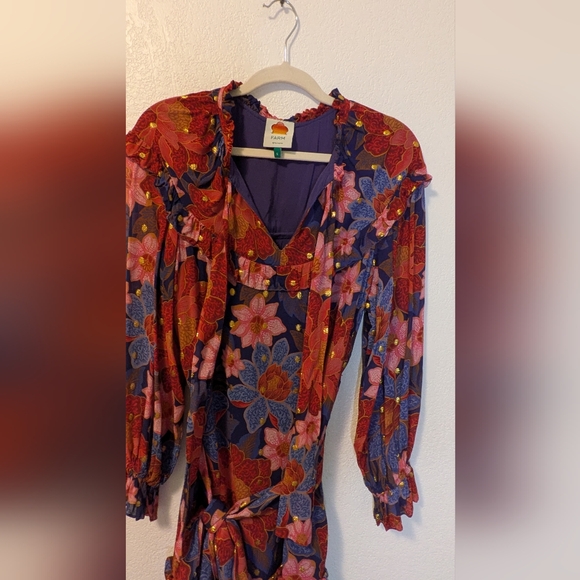 Farm Rio Navy Garden Midi Dress - Picture 13 of 16